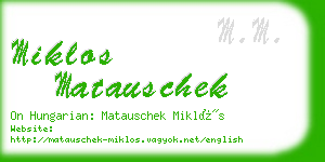 miklos matauschek business card